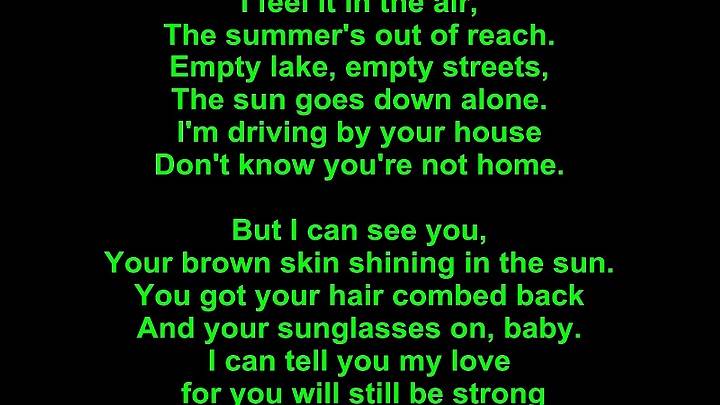 Full Lyrics Of The Boys Of Summer Song Full Lyrics Of The Boys Of Summer Song