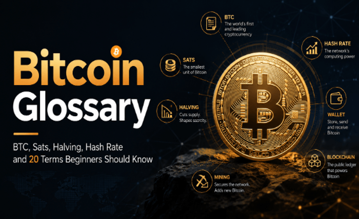 Bitcoin Glossary: BTC, Sats, Halving, Hash Rate and 20 Terms Beginners Should Know Bitcoin Glossary: BTC, Sats, Halving, Hash Rate and 20 Terms Beginners Should Know